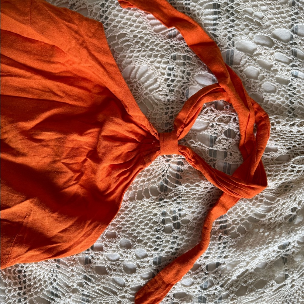 Vibrant Orange Halter Top